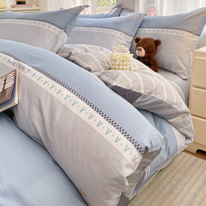 91家纺网 家纺一手货源 找家纺 世爵 2026春夏新款全棉纯棉印花小清新四件套 墨尔本