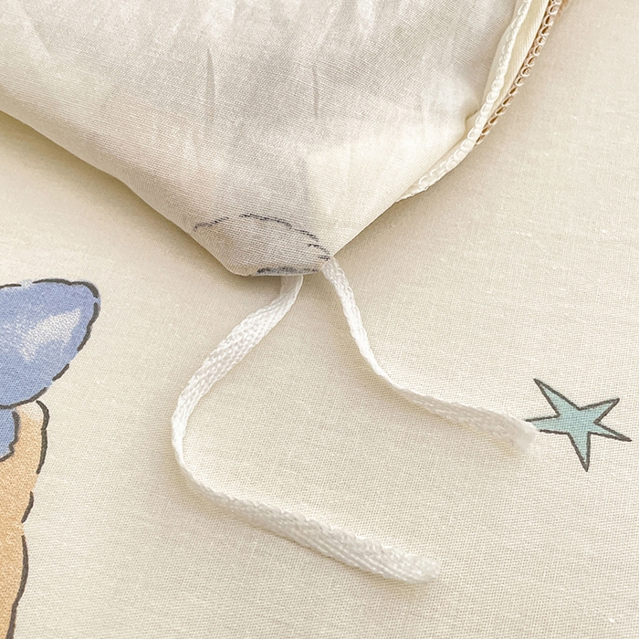 91家纺网 家纺一手货源 找家纺 世爵 2026春夏新款全棉纯棉印花小清新四件套 宇宙小熊