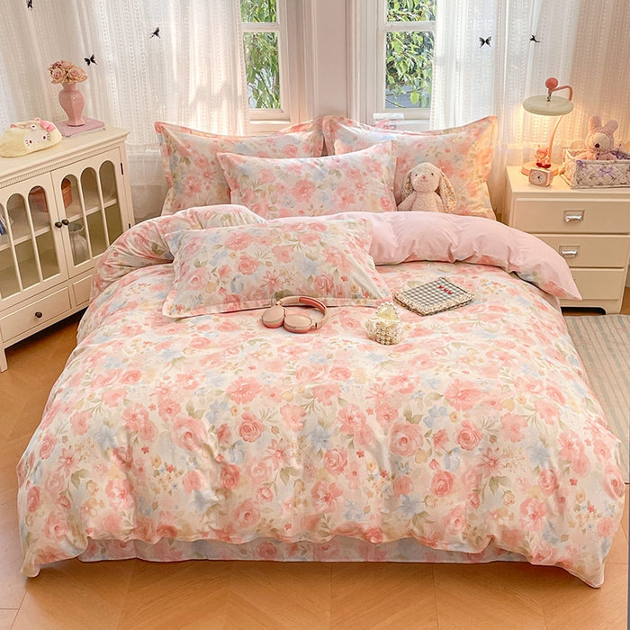 世爵 2026春夏新款全棉纯棉印花小清新四件套 盛夏晚晴