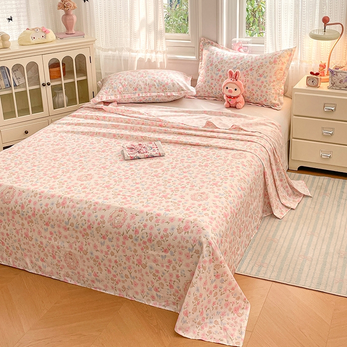 91家纺网 家纺一手货源 找家纺 世爵 2026春夏新款全棉纯棉印花小清新四件套 碎花拾影