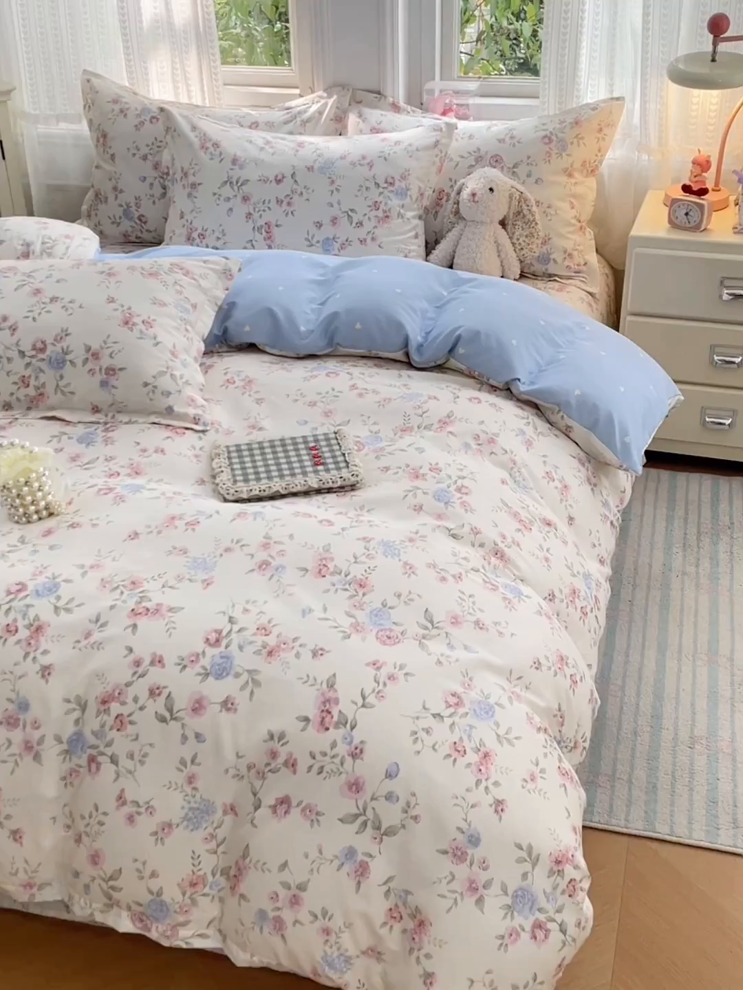 91家纺网 家纺一手货源 找家纺 世爵 2026春夏新款全棉纯棉印花小清新四件套 妙语花香