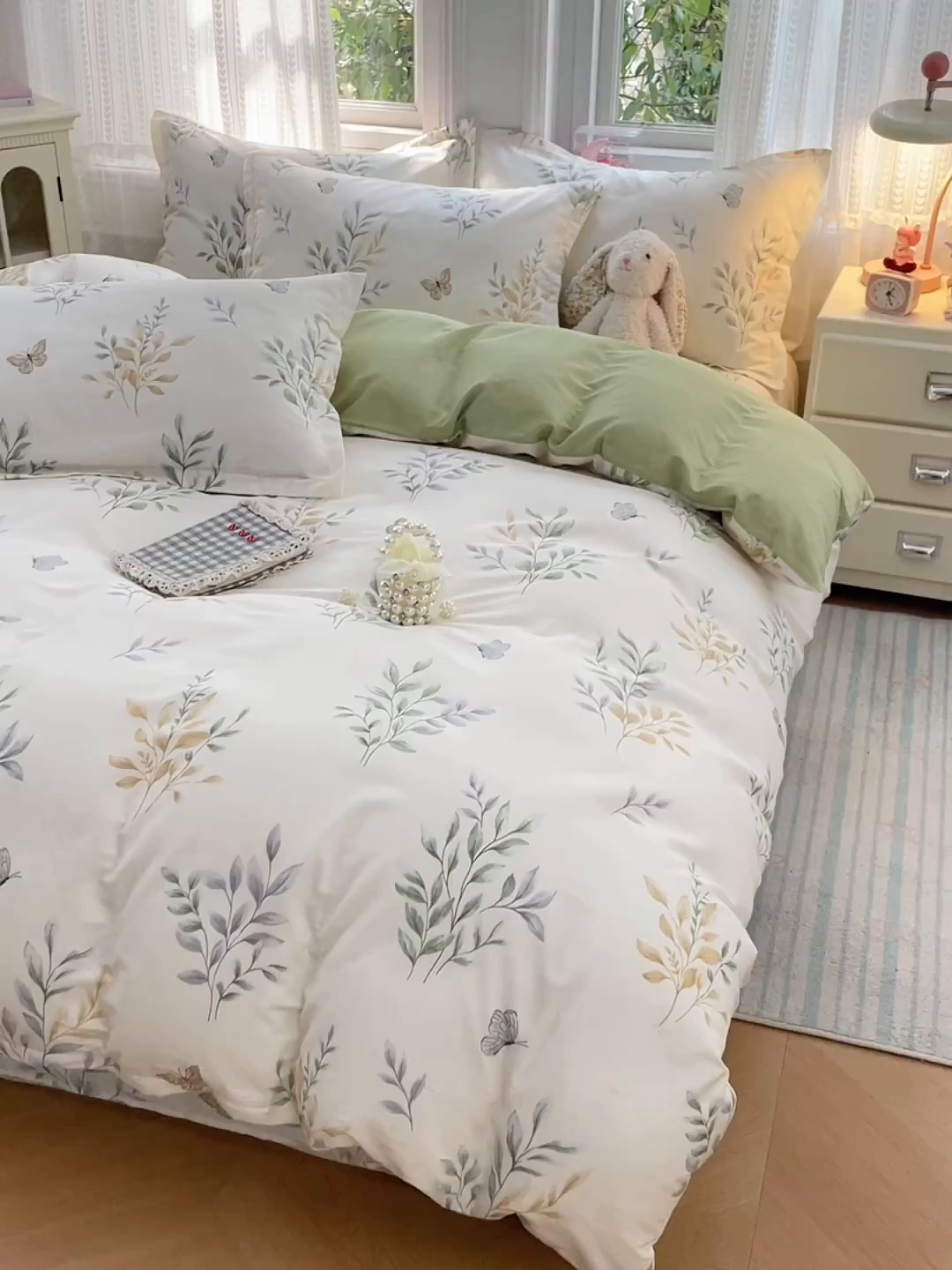 91家纺网 家纺一手货源 找家纺 世爵 2026春夏新款全棉纯棉印花小清新四件套 香草之恋