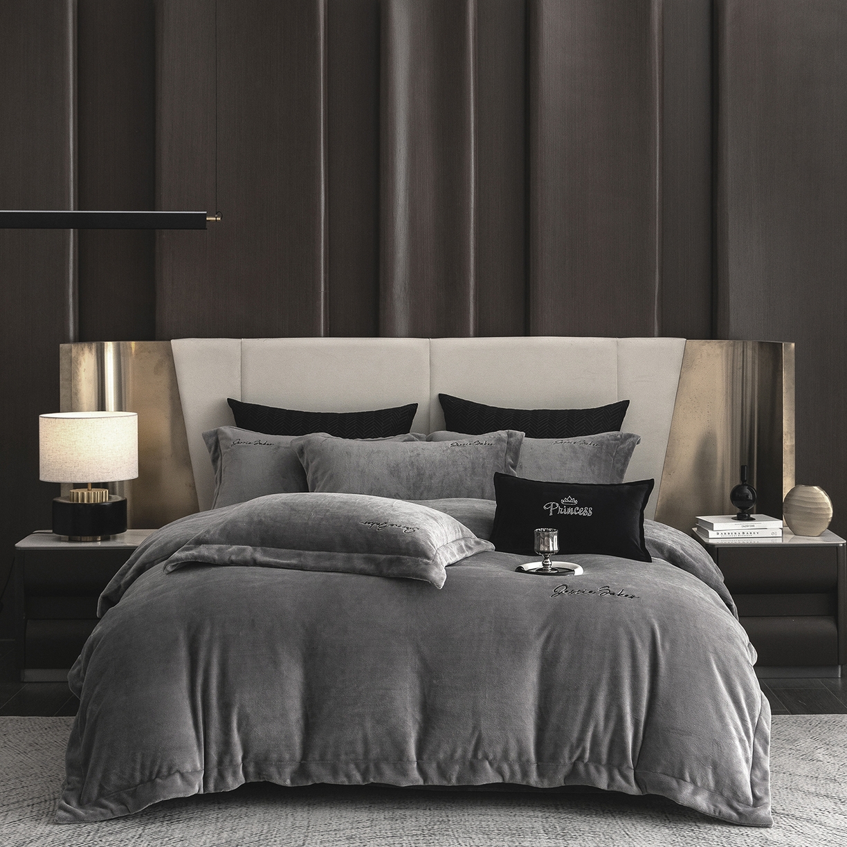 时亿家居 2026新款恒温奶芙绒系列四件套-帛瑞 帛瑞-灰