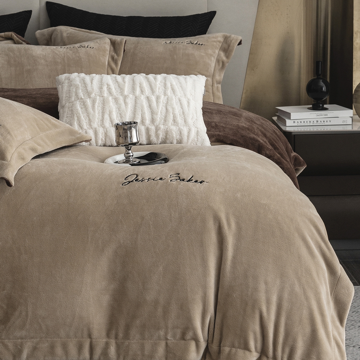 91家纺网 家纺一手货源 找家纺 时亿家居 2026新款恒温奶芙绒系列四件套-帛瑞 帛瑞-卡其