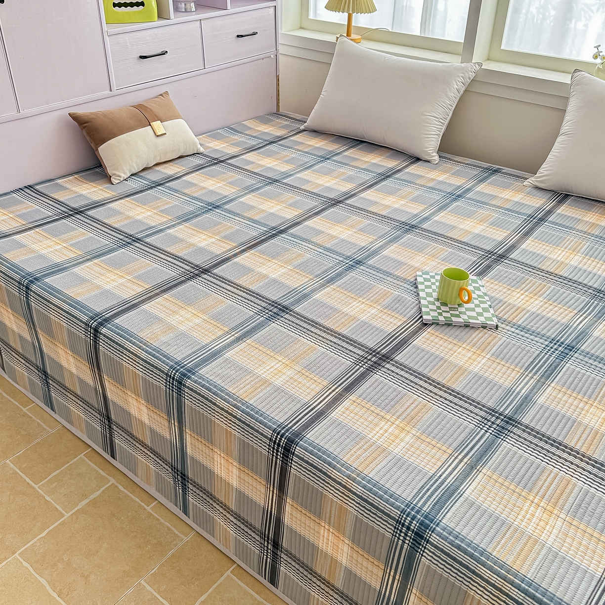 91家纺网 家纺一手货源 找家纺 （总）手艺人家纺 2026新款水洗棉夹棉榻榻米炕盖防滑炕垫，床盖，东北大炕火炕，四季可用