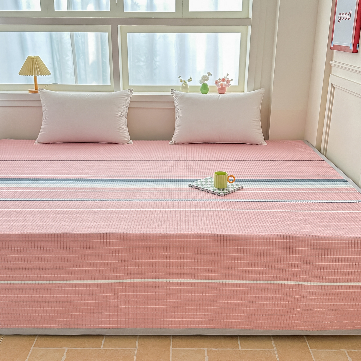 91家纺网 家纺一手货源 找家纺 手艺人家纺 2026新款水洗棉夹棉榻榻米炕盖防滑炕垫，床盖，东北大炕火炕，四季可用 KH101