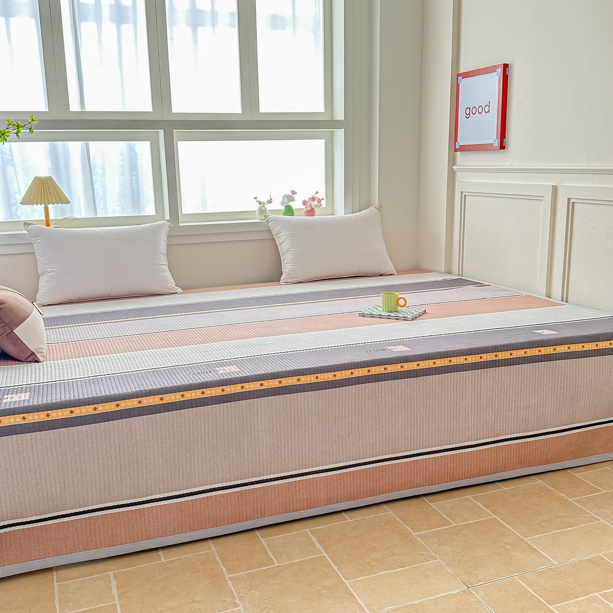 91家纺网 家纺一手货源 找家纺 手艺人家纺 2026新款水洗棉夹棉榻榻米炕盖防滑炕垫，床盖，东北大炕火炕，四季可用 KH103