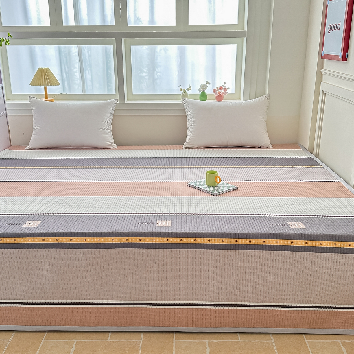 91家纺网 家纺一手货源 找家纺 手艺人家纺 2026新款水洗棉夹棉榻榻米炕盖防滑炕垫，床盖，东北大炕火炕，四季可用 KH103