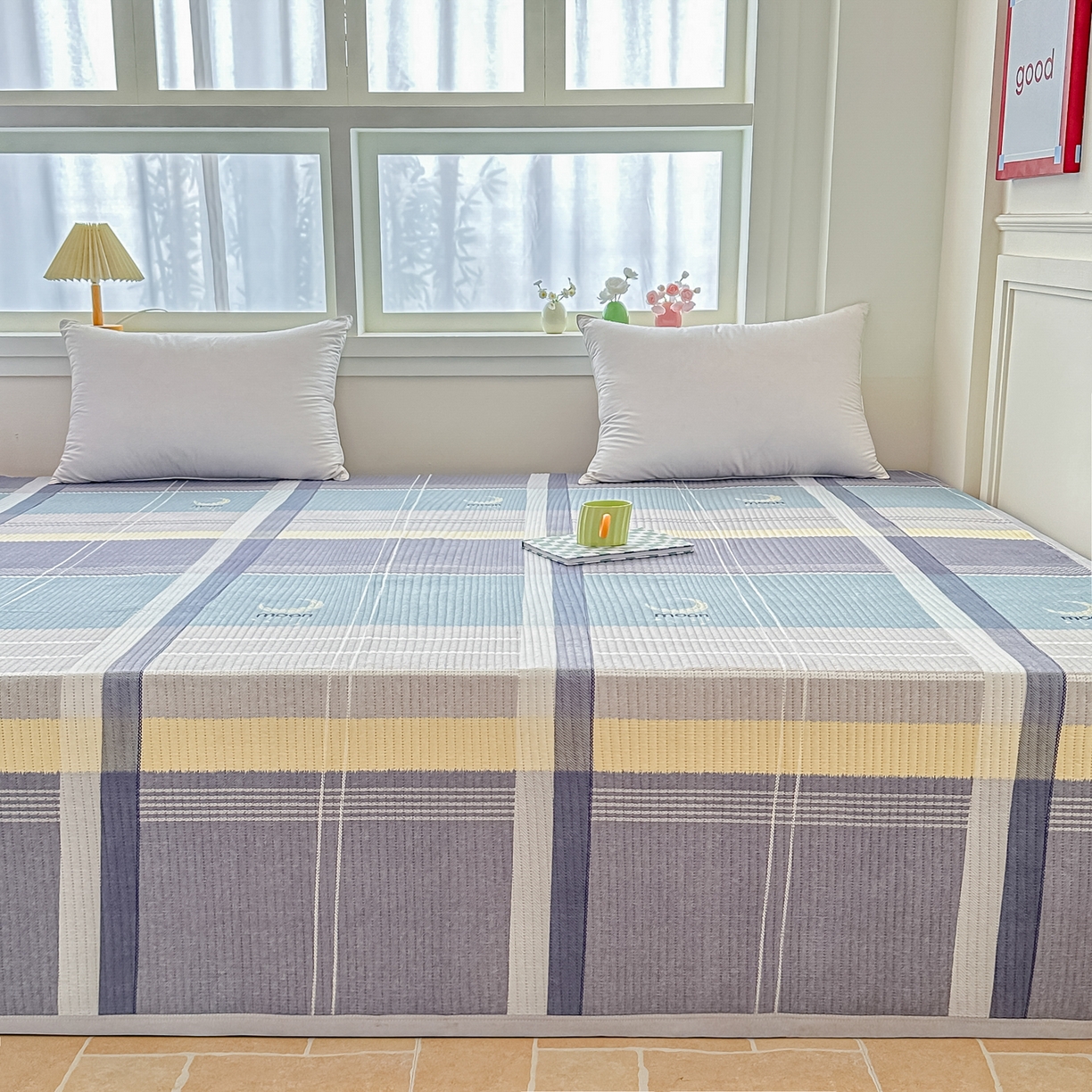 91家纺网 家纺一手货源 找家纺 手艺人家纺 2026新款水洗棉夹棉榻榻米炕盖防滑炕垫，床盖，东北大炕火炕，四季可用 KH105