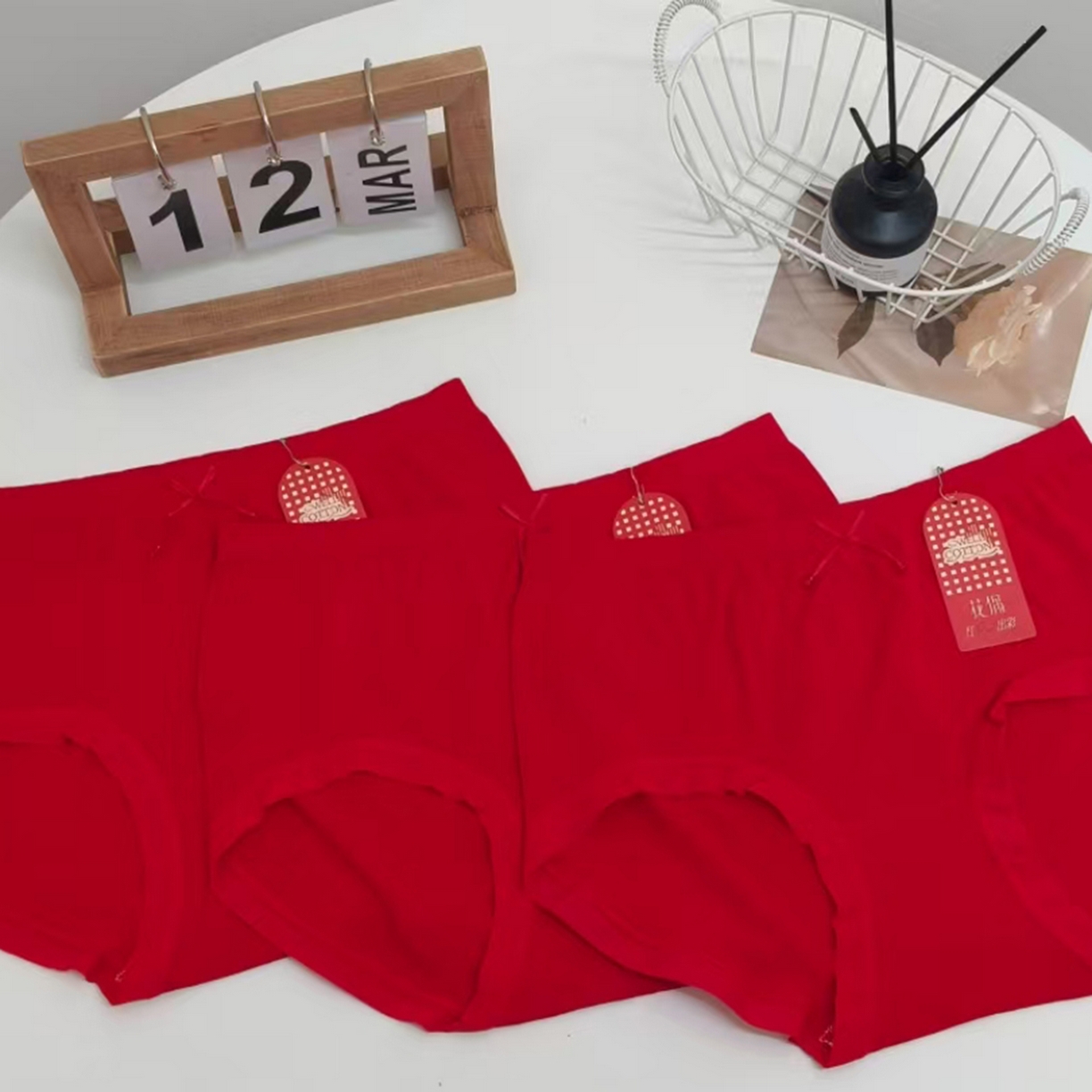 （总）妍景家居生活馆 2026新款1032女士红色内裤