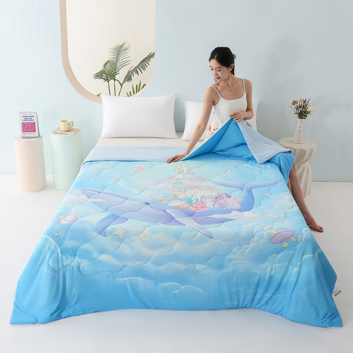 91家纺网 家纺一手货源 找家纺 （总）亚龙工厂店 2026新款大版数码云母冰丝夏凉被被子被芯