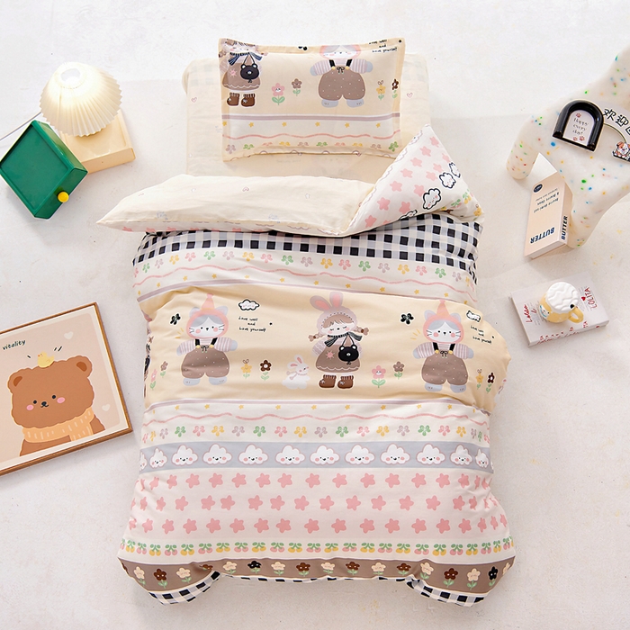 91家纺网 家纺一手货源 找家纺 （总）芭伯妮 2026新款全棉AB版幼儿园三件套宝宝午睡被子六件套儿童被套多件套（第一批）