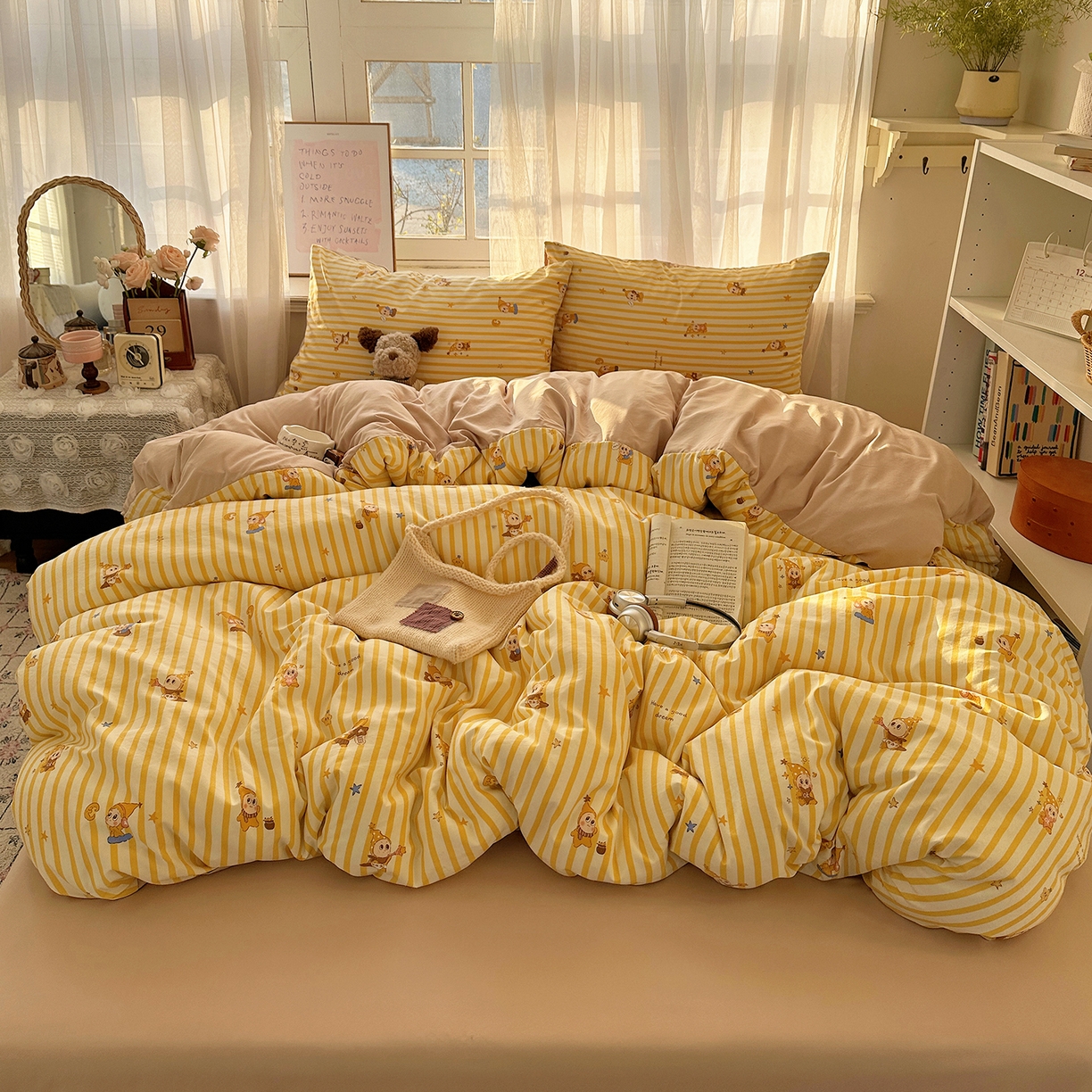 91家纺网 家纺一手货源 找家纺 （总）沐芷 2026 【提供买家秀】古法水洗仿棉A类四件套床上用品三件套被套被罩床笠款---第二波