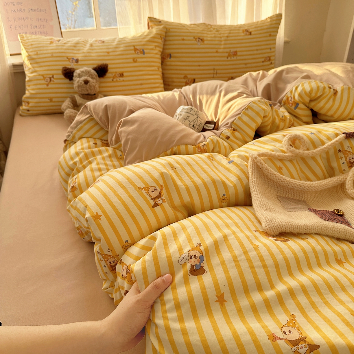 91家纺网 家纺一手货源 找家纺 （总）沐芷 2026 【提供买家秀】古法水洗仿棉A类四件套床上用品三件套被套被罩床笠款---第二波