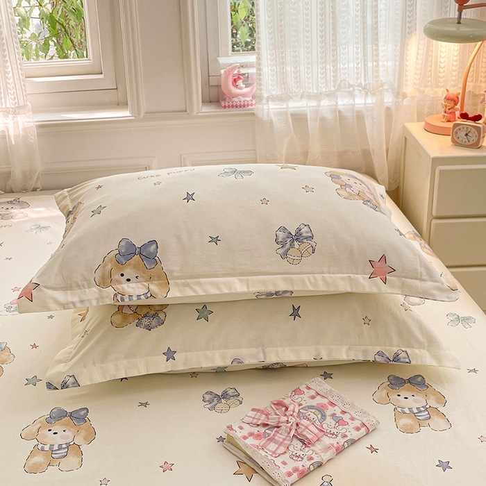 91家纺网 家纺一手货源 找家纺 世爵 2026新款全棉纯棉印花小清新单被套单品系列 宇宙小熊