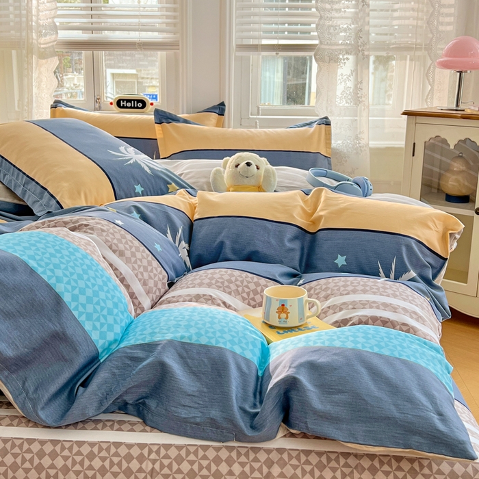 91家纺网 家纺一手货源 找家纺 世爵 2026新款全棉纯棉印花小清新单被套单品系列 漫步云端