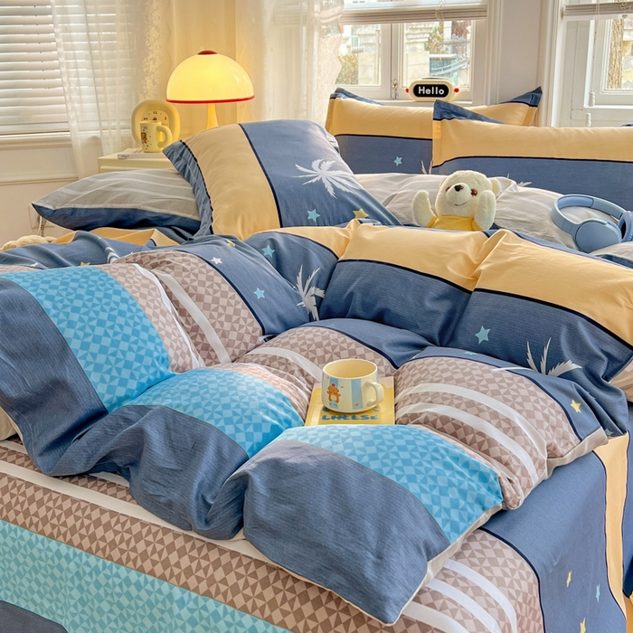 91家纺网 家纺一手货源 找家纺 世爵 2026新款全棉纯棉印花小清新单被套单品系列 漫步云端