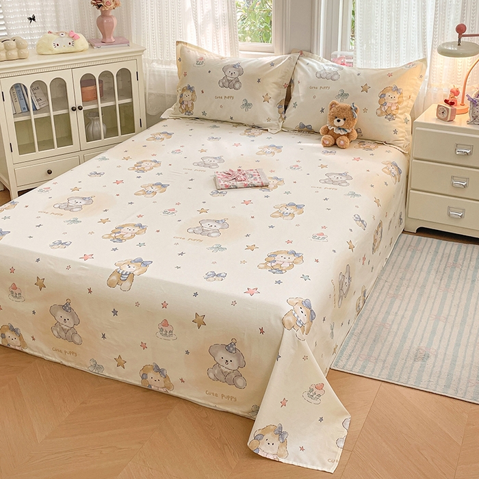 91家纺网 家纺一手货源 找家纺 世爵 2026新款全棉纯棉印花小清新单被套单品系列 宇宙小熊