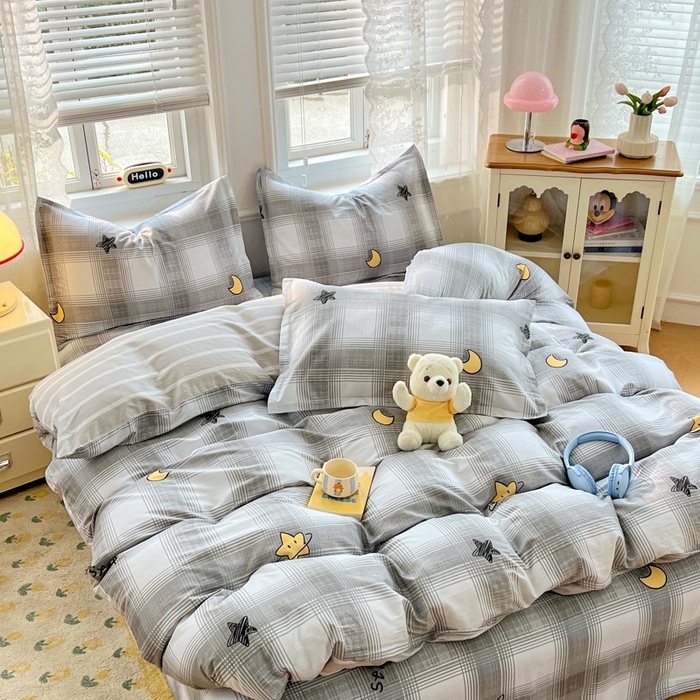 91家纺网 家纺一手货源 找家纺 世爵 2026新款全棉纯棉印花小清新单被套单品系列 星空印记