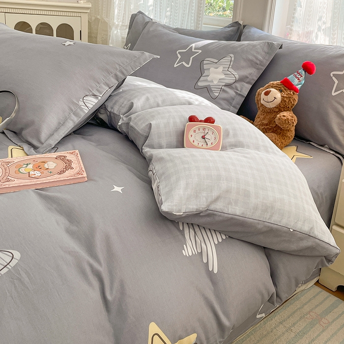 91家纺网 家纺一手货源 找家纺 世爵 2026新款全棉纯棉印花小清新单被套单品系列 天空之城