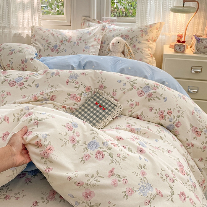 91家纺网 家纺一手货源 找家纺 世爵 2026新款全棉纯棉印花小清新单被套单品系列 妙语花香