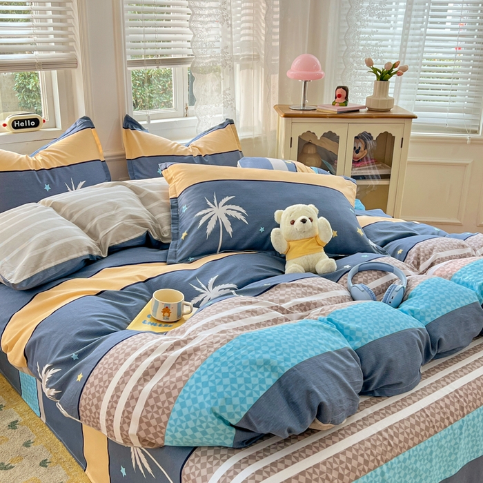 91家纺网 家纺一手货源 找家纺 世爵 2026新款全棉纯棉印花小清新单被套单品系列 漫步云端