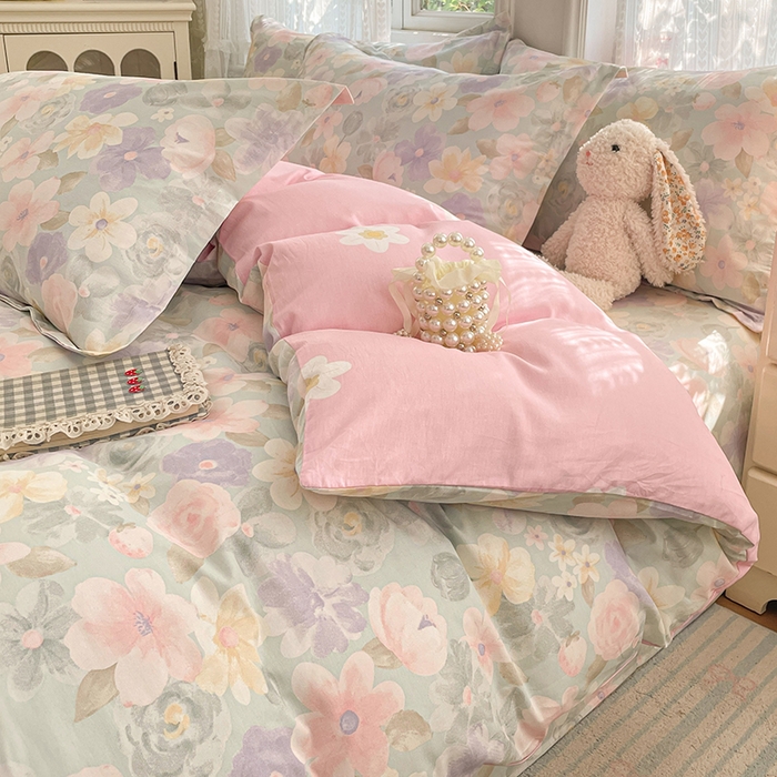 91家纺网 家纺一手货源 找家纺 世爵 2026新款全棉纯棉印花小清新单被套单品系列 宁夏花苒