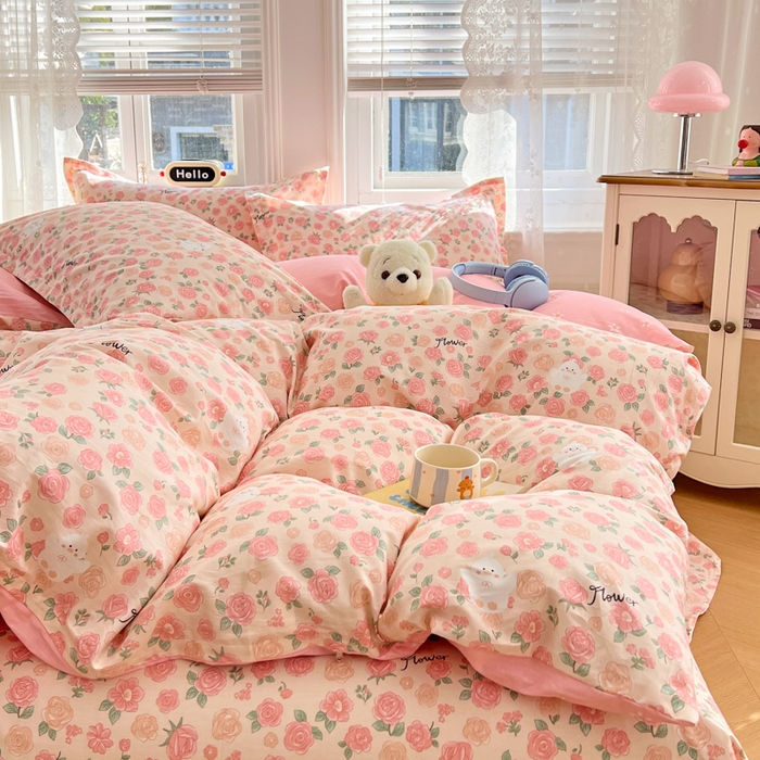 91家纺网 家纺一手货源 找家纺 世爵 2026新款全棉纯棉印花小清新单被套单品系列 浓情玫瑰