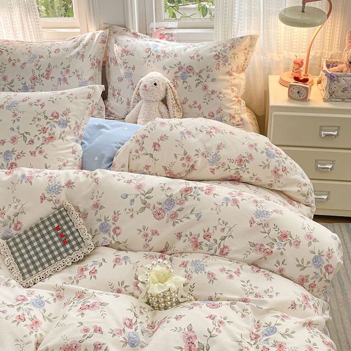 91家纺网 家纺一手货源 找家纺 世爵 2026新款全棉纯棉印花小清新单被套单品系列 妙语花香