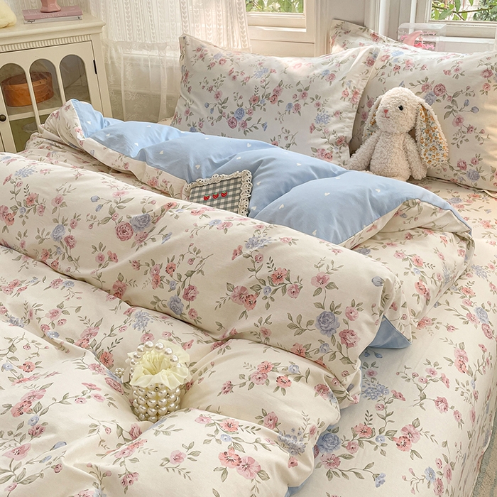 91家纺网 家纺一手货源 找家纺 世爵 2026新款全棉纯棉印花小清新单被套单品系列 妙语花香