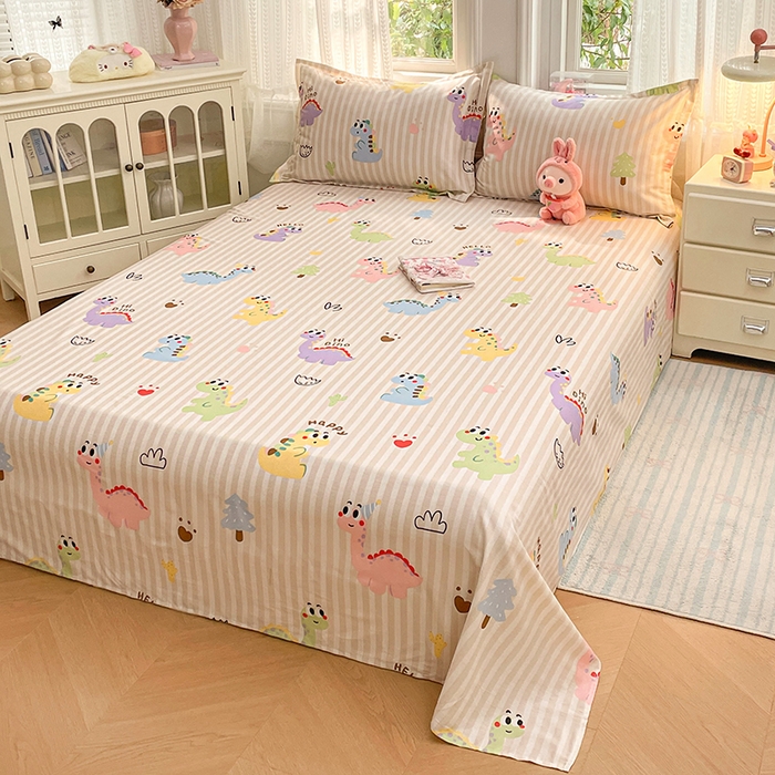 91家纺网 家纺一手货源 找家纺 世爵 2026新款全棉纯棉印花小清新单被套单品系列 恐龙乐园