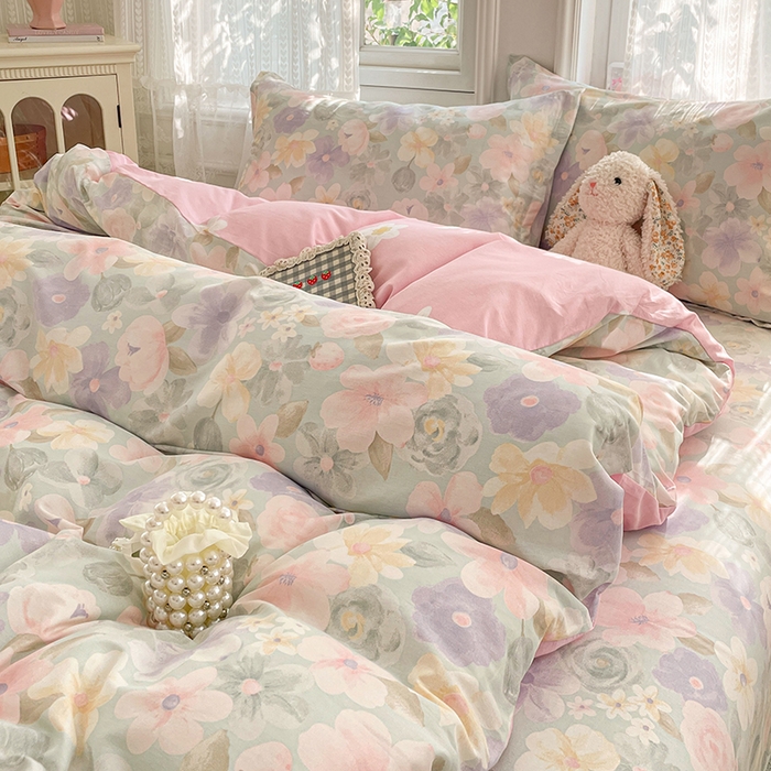 91家纺网 家纺一手货源 找家纺 世爵 2026新款全棉纯棉印花小清新单被套单品系列 宁夏花苒