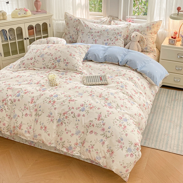 91家纺网 家纺一手货源 找家纺 世爵 2026新款全棉纯棉印花小清新单被套单品系列 妙语花香