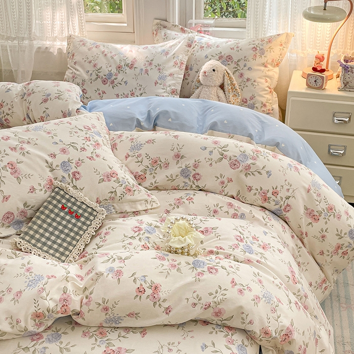 91家纺网 家纺一手货源 找家纺 世爵 2026新款全棉纯棉印花小清新单被套单品系列 妙语花香