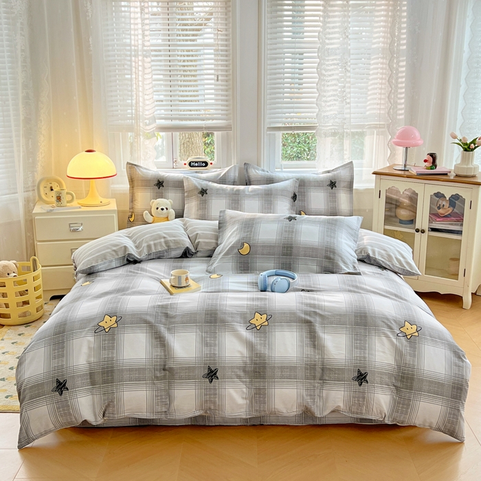 91家纺网 家纺一手货源 找家纺 世爵 2026新款全棉纯棉印花小清新单被套单品系列 星空印记