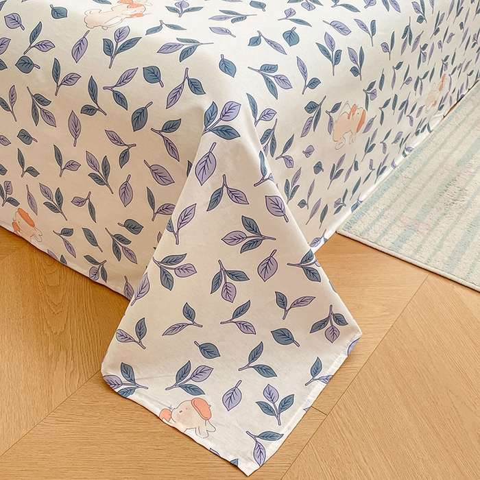 91家纺网 家纺一手货源 找家纺 世爵 2026新款全棉纯棉印花小清新单被套单品系列 花园兔