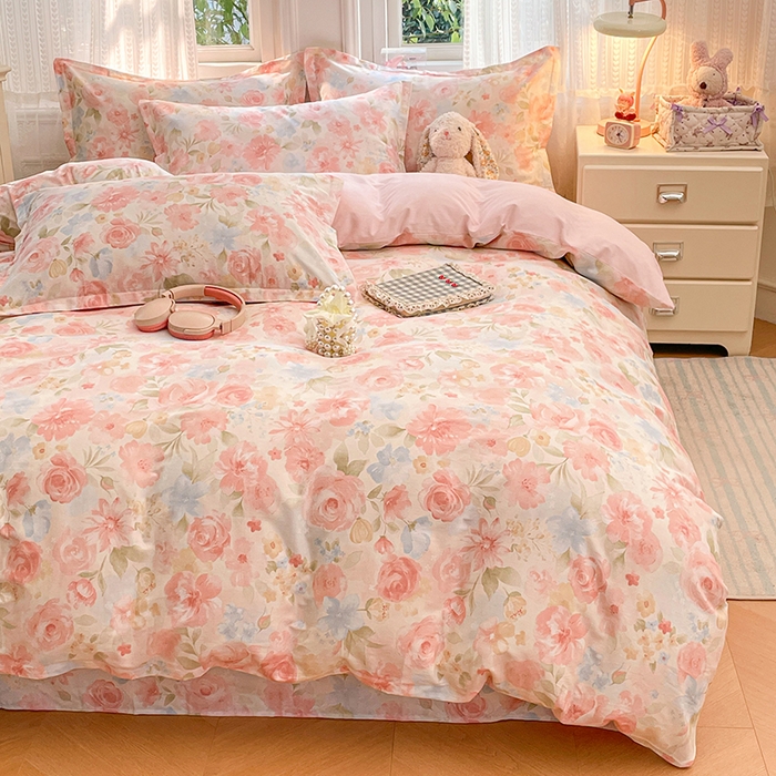 91家纺网 家纺一手货源 找家纺 世爵 2026新款全棉纯棉印花小清新单被套单品系列 盛夏晚晴