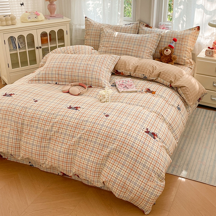 91家纺网 家纺一手货源 找家纺 世爵 2026新款全棉纯棉印花小清新单被套单品系列 可爱萌宠