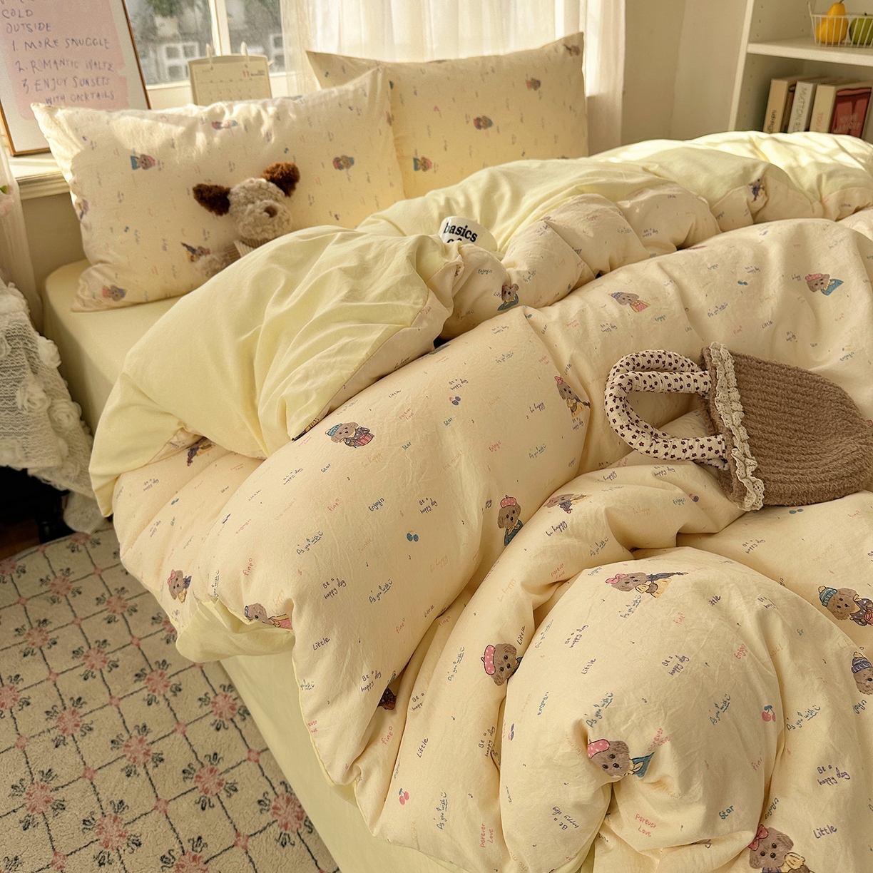 91家纺网 家纺一手货源 找家纺 （总）沐芷 2026 【提供买家秀】古法水洗仿棉A类四件套床上用品三件套被套被罩床笠款---第二波