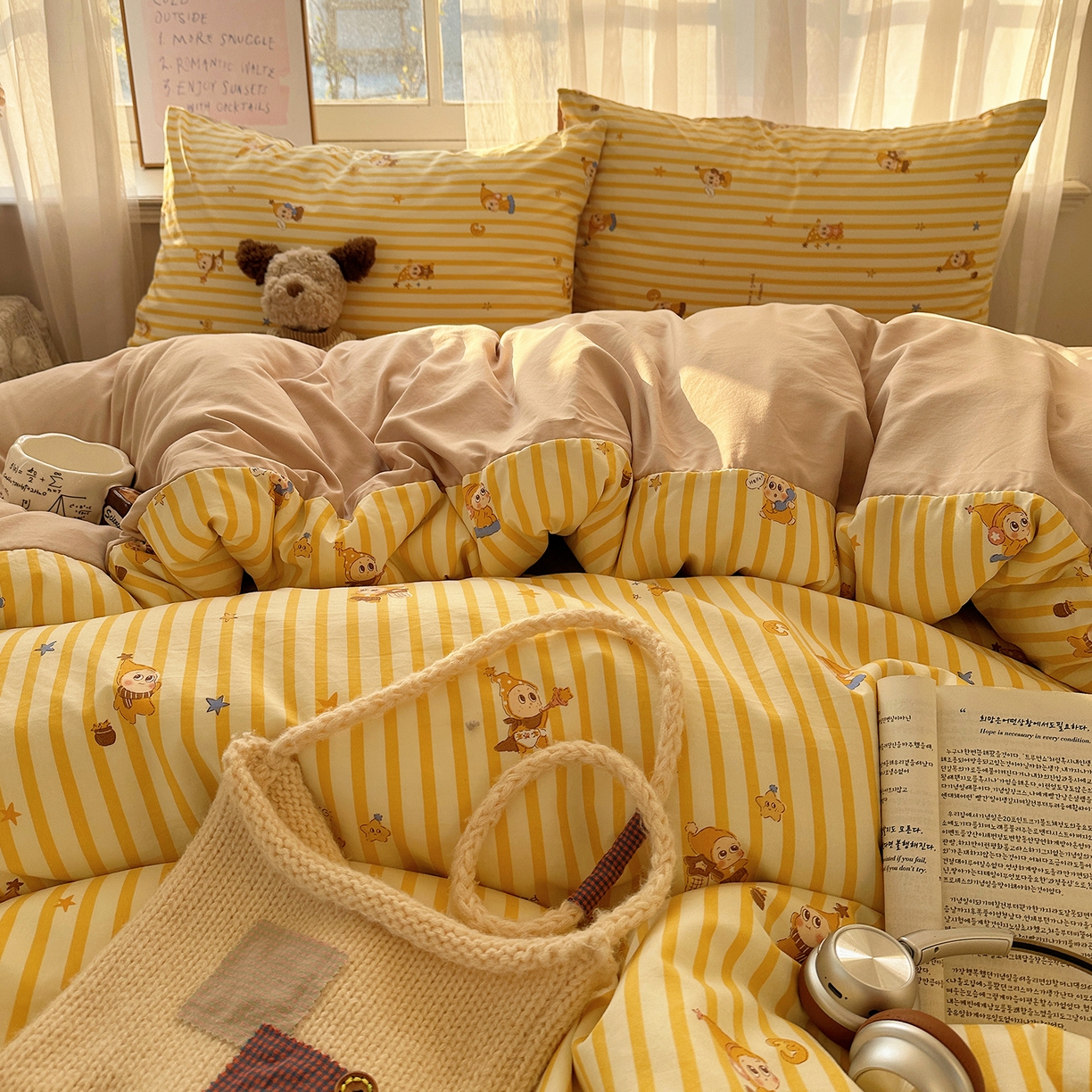 91家纺网 家纺一手货源 找家纺 沐芷 2026 【提供买家秀】古法水洗仿棉A类四件套床上用品三件套被套被罩床笠款---第二波 星仔