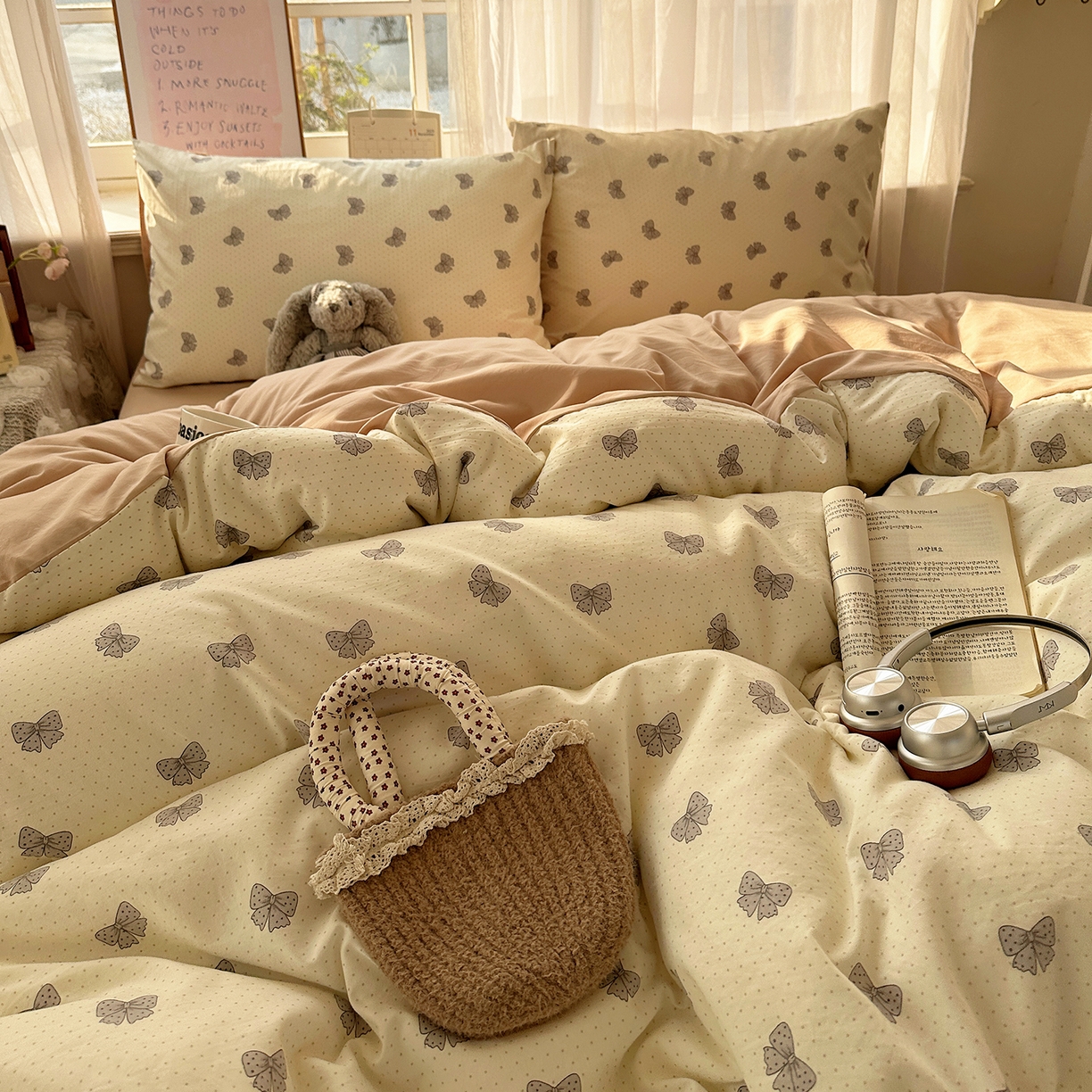 91家纺网 家纺一手货源 找家纺 沐芷 2026 【提供买家秀】古法水洗仿棉A类四件套床上用品三件套被套被罩床笠款---第二波 巴黎甜心