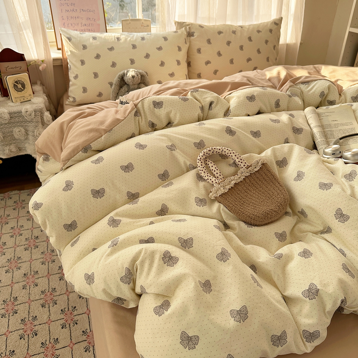 91家纺网 家纺一手货源 找家纺 沐芷 2026 【提供买家秀】古法水洗仿棉A类四件套床上用品三件套被套被罩床笠款---第二波 巴黎甜心