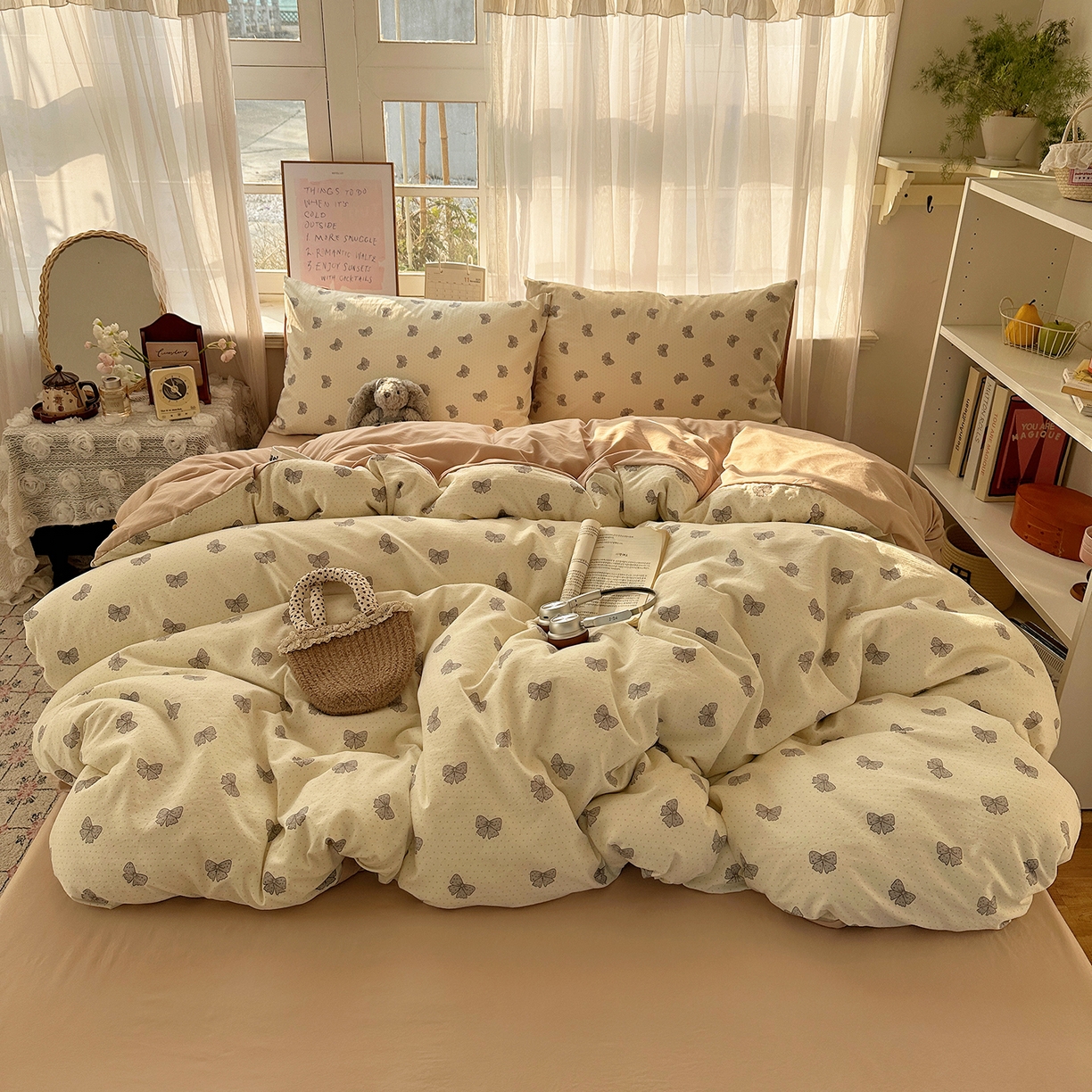 91家纺网 家纺一手货源 找家纺 沐芷 2026 【提供买家秀】古法水洗仿棉A类四件套床上用品三件套被套被罩床笠款---第二波 巴黎甜心