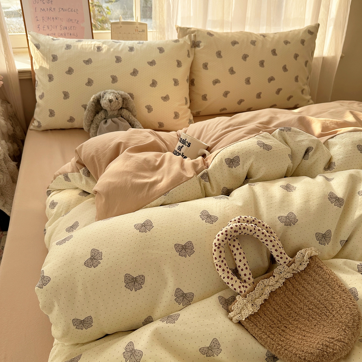 91家纺网 家纺一手货源 找家纺 沐芷 2026 【提供买家秀】古法水洗仿棉A类四件套床上用品三件套被套被罩床笠款---第二波 巴黎甜心