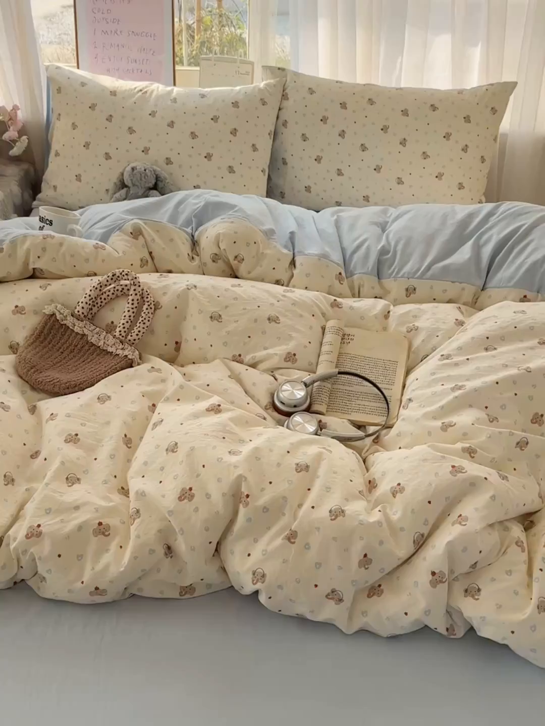 91家纺网 家纺一手货源 找家纺 沐芷 2026 【提供买家秀】古法水洗仿棉A类四件套床上用品三件套被套被罩床笠款---第二波 爱乐之象