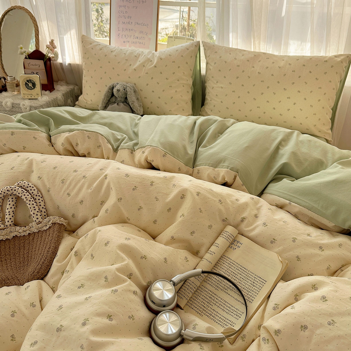 91家纺网 家纺一手货源 找家纺 沐芷 2026 【提供买家秀】古法水洗仿棉A类四件套床上用品三件套被套被罩床笠款---第二波 白月光