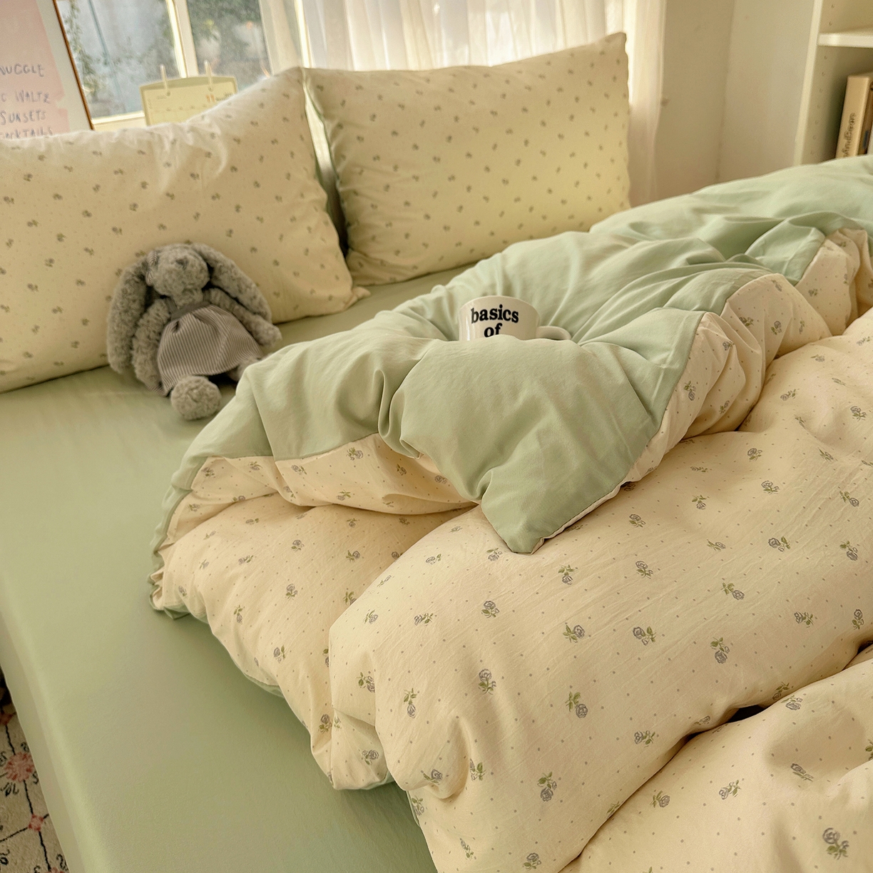 91家纺网 家纺一手货源 找家纺 沐芷 2026 【提供买家秀】古法水洗仿棉A类四件套床上用品三件套被套被罩床笠款---第二波 白月光