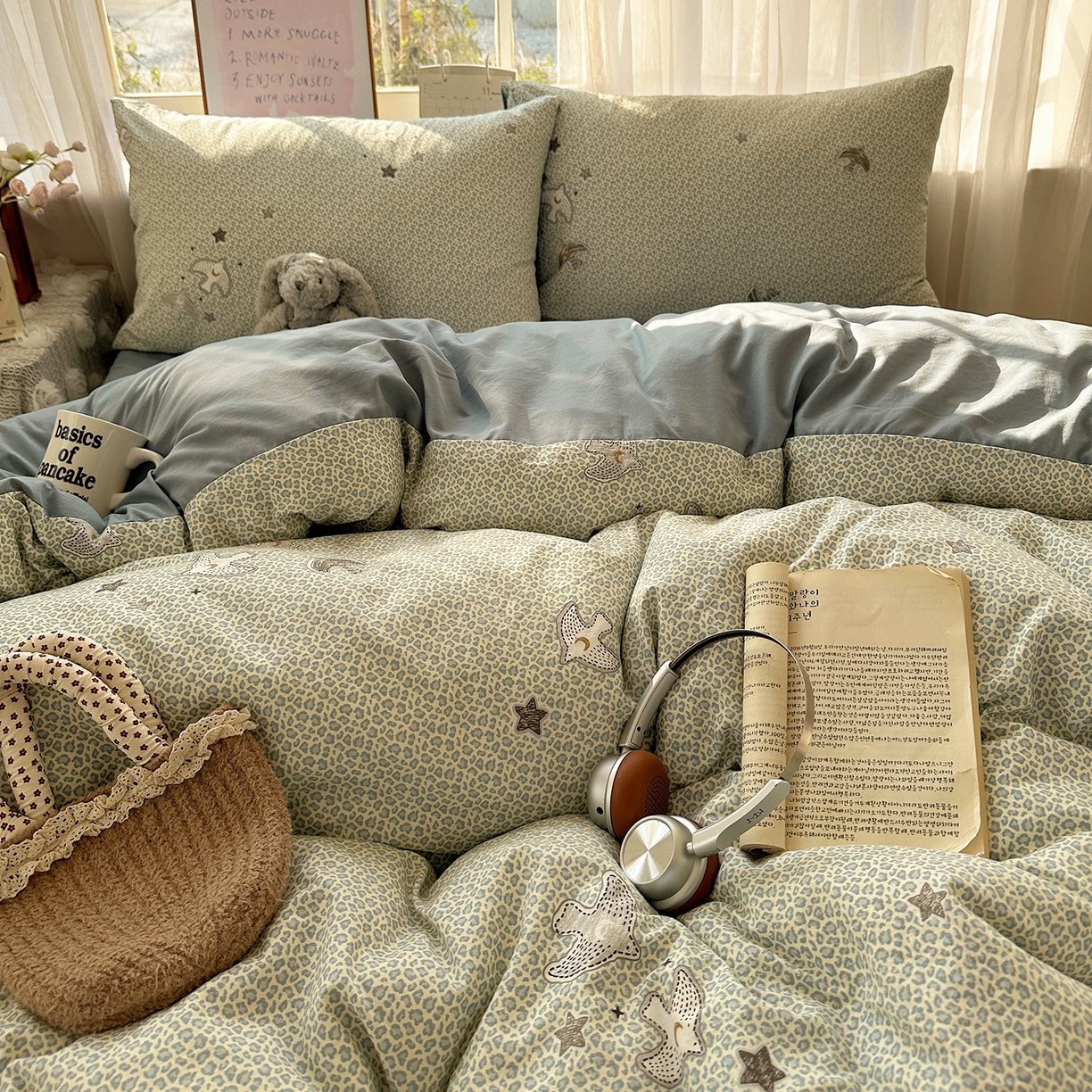 91家纺网 家纺一手货源 找家纺 沐芷 2026 【提供买家秀】古法水洗仿棉A类四件套床上用品三件套被套被罩床笠款---第二波 和平鸽