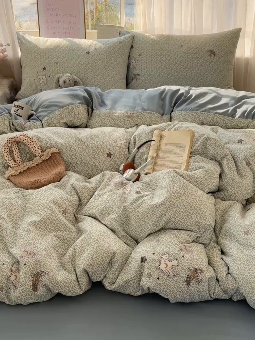 91家纺网 家纺一手货源 找家纺 沐芷 2026 【提供买家秀】古法水洗仿棉A类四件套床上用品三件套被套被罩床笠款---第二波 和平鸽