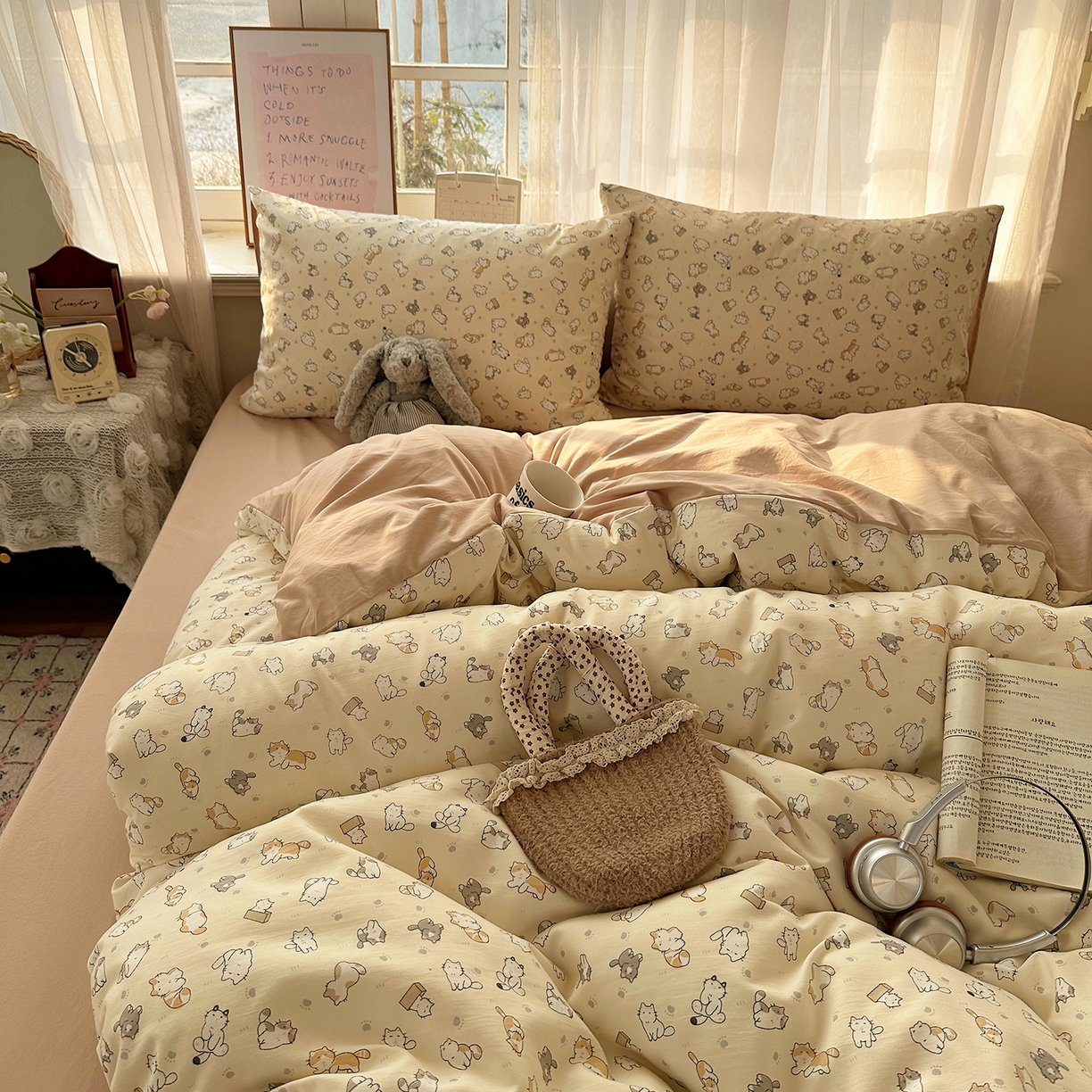 91家纺网 家纺一手货源 找家纺 沐芷 2026 【提供买家秀】古法水洗仿棉A类四件套床上用品三件套被套被罩床笠款---第二波 喵居日记